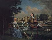 Edward Haytley Sir Roger and Lady Bradshaigh of Haigh Hall,Landscaskire France oil painting artist